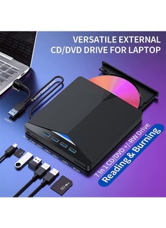 Garlo External CD/DVD Drive for Laptop, 7 in 1 USB 3.0 DVD Player Portable CD/DVD Burner, CD ROM External DVD Drive for Laptop Compatible with Laptop Desktop PC Windows 11/10/8/7 Linux Mac OS  - Image 2