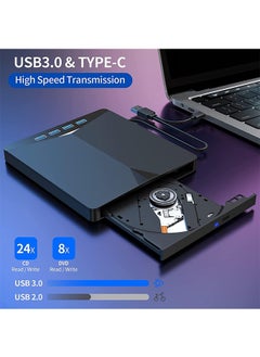 Garlo External CD/DVD Drive for Laptop, 7 in 1 USB 3.0 DVD Player Portable CD/DVD Burner, CD ROM External DVD Drive for Laptop Compatible with Laptop Desktop PC Windows 11/10/8/7 Linux Mac OS  - Image 4