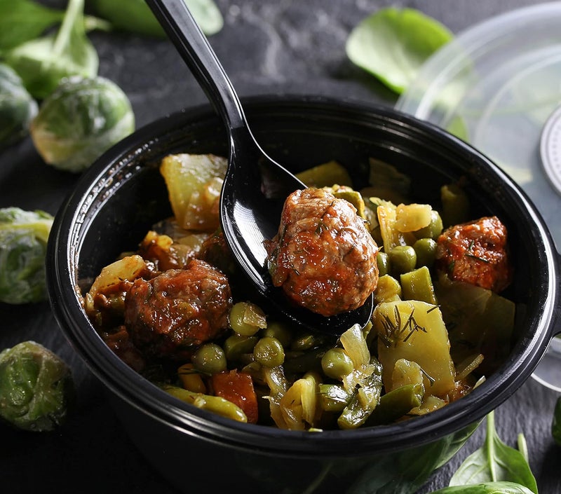 هاي فاي HYFY 50 قطعة مجموعة أدوات المائدة البلاستيكية السوداء ملاعق سكاكين شوك مناديل مجموعة أدوات مائدة قابلة للاستخدام مرة واحدة أدوات مائدة بلاستيكية مغلفة بشكل فردي ملاعق قابلة للاستخدام مرة واحدة شوك قابلة للاستخدام مرة واحدة ملعقة بلاستيكية أدوات متينة - Image 3