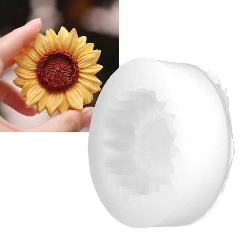 Sunflower Cake Fondant Molds Flower Fondant Cake Baking Molds for Baby Shower Cake Cupcake WhiteWithout Holes - Image 4