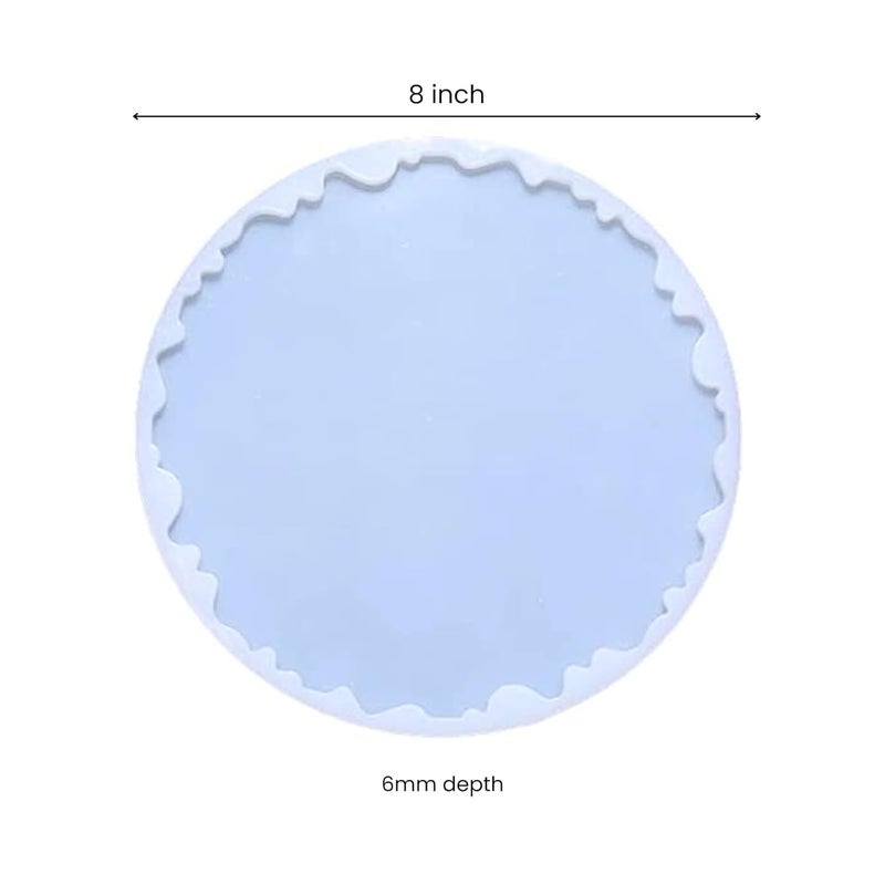 Rêvées Clive 8-Inch Silicone Resin Tray Mold - Deep Zig Zag Round Dish for DIY Faux Agate Serving Tray, Coaster, and Home Decor - Epoxy Resin Casting Mold with Edge - Image 2