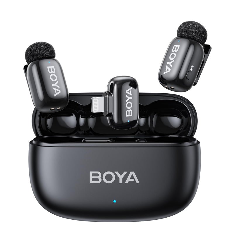 BOYA mini 2 Wireless Microphone for iPhone with MFi Certified, AI Noise Cancellation, App Control, 48k Hz/24 Bit, 30H Battery Life with Charging Case,Lapel Microphone Wireless for Video Recording Vlog - Image 1