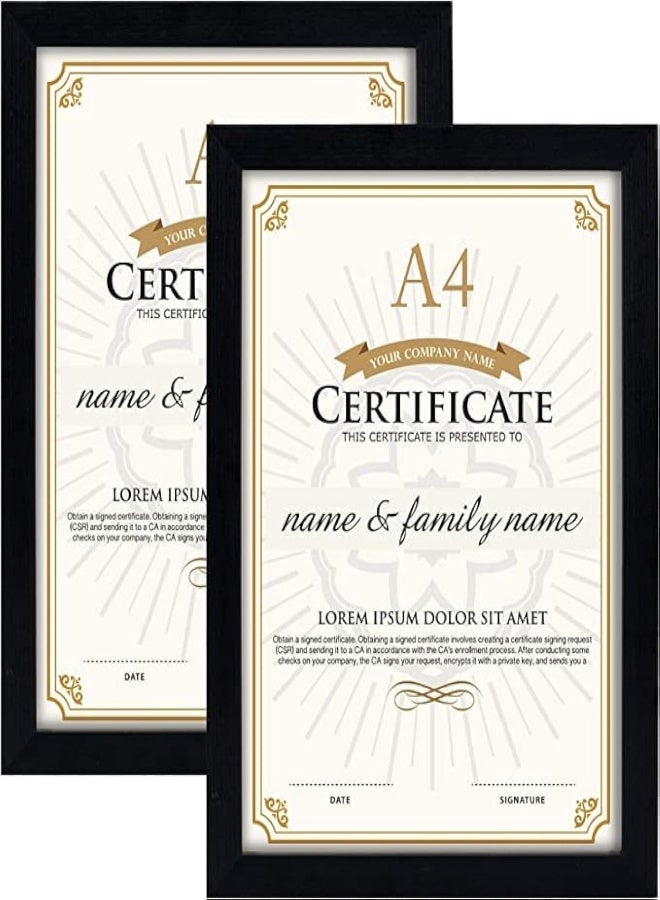 Akdc Certificate Documents Pictures White/Black Frame 28X10.2Cm  Office Room A4 [Pack Of 2] (Black) - Image 3