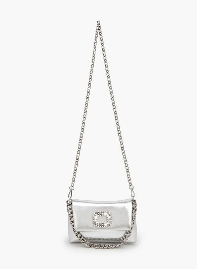 Celeste Stone Embellished Crossbody Bag With Chain Strap Ramadan Collections