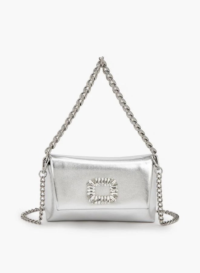Celeste Stone Embellished Crossbody Bag With Chain Strap Ramadan Collections