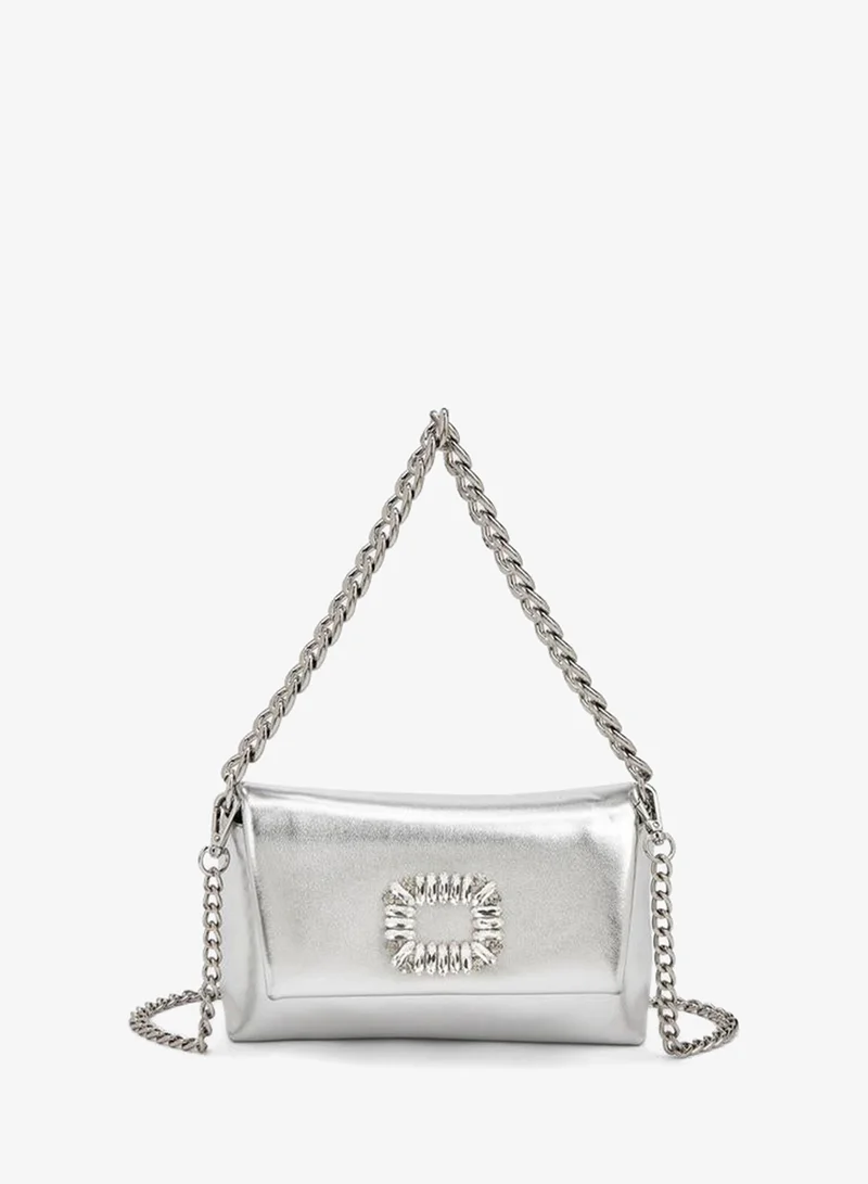 Celeste Stone Embellished Crossbody Bag With Chain Strap Ramadan Collections