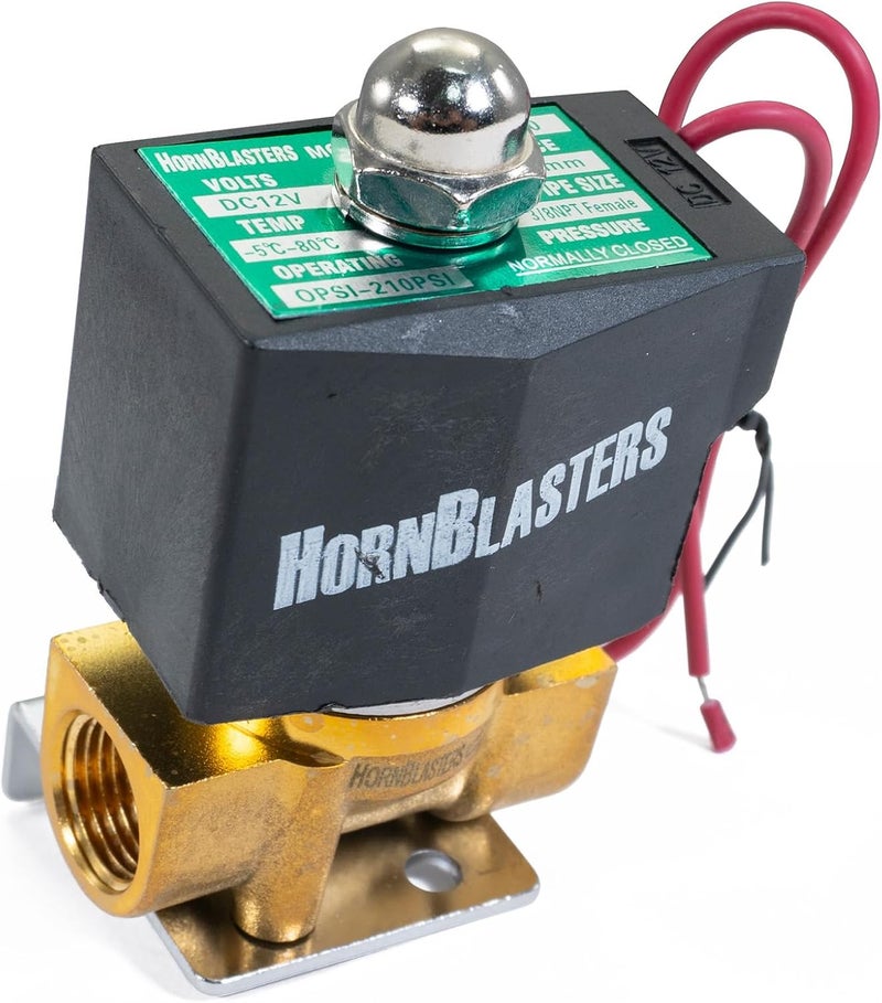 HornBlasters صمام هواء كهربائي نحاسي 3/8" NPT - (3/8" NPT / 12V) - Image 4