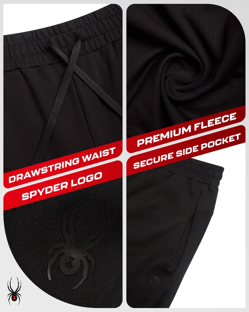 Spyder Mens Jogger Pants - Tech Fleece Joggers with Double Bonded Zip Pockets - Lightweight Active Sweatpants for Men, Size Medium, Deep Black - Image 1