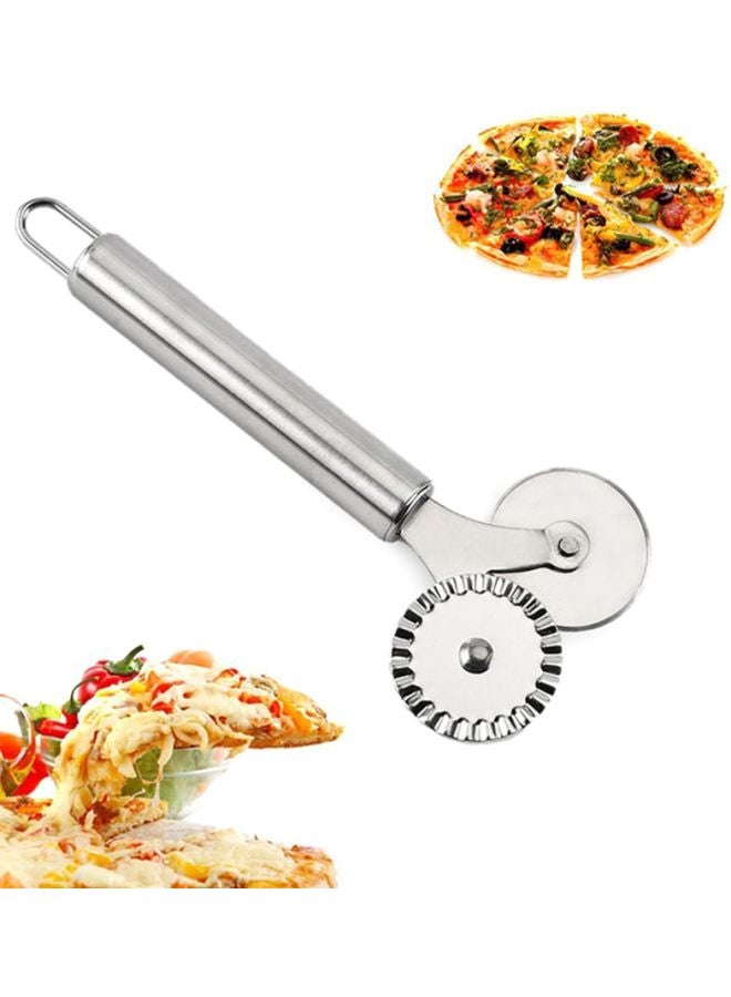Cool Baby Stainless Steel Double Wheel Pizza Cutter Silver - Image 2