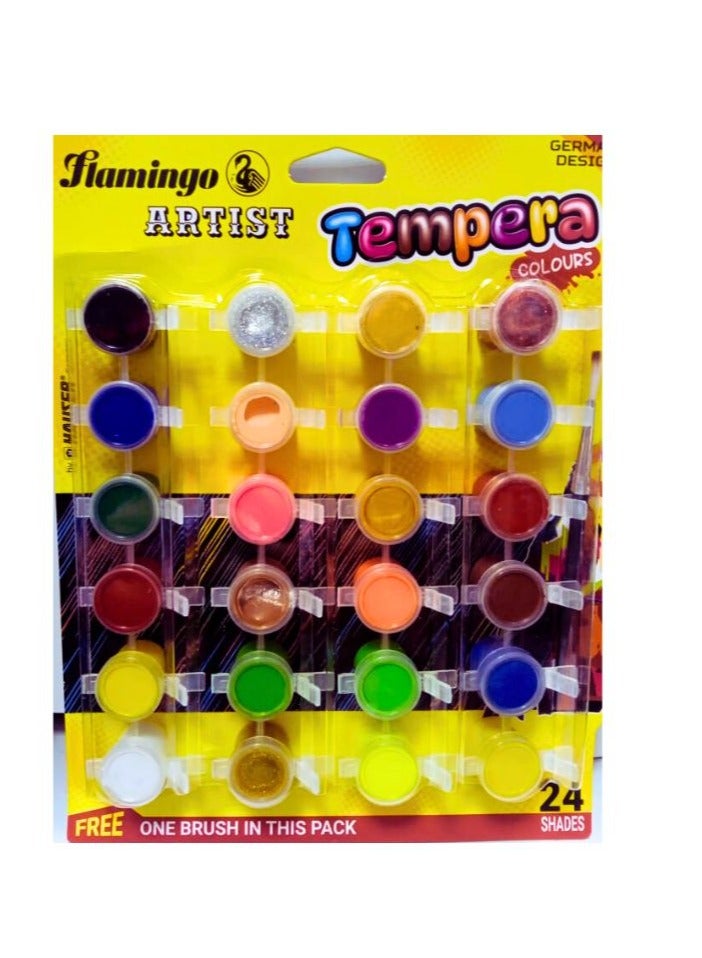 لوحة تمبرا الفنية متعددة الألوان (عبوة من 24 قطعة) - Image 1