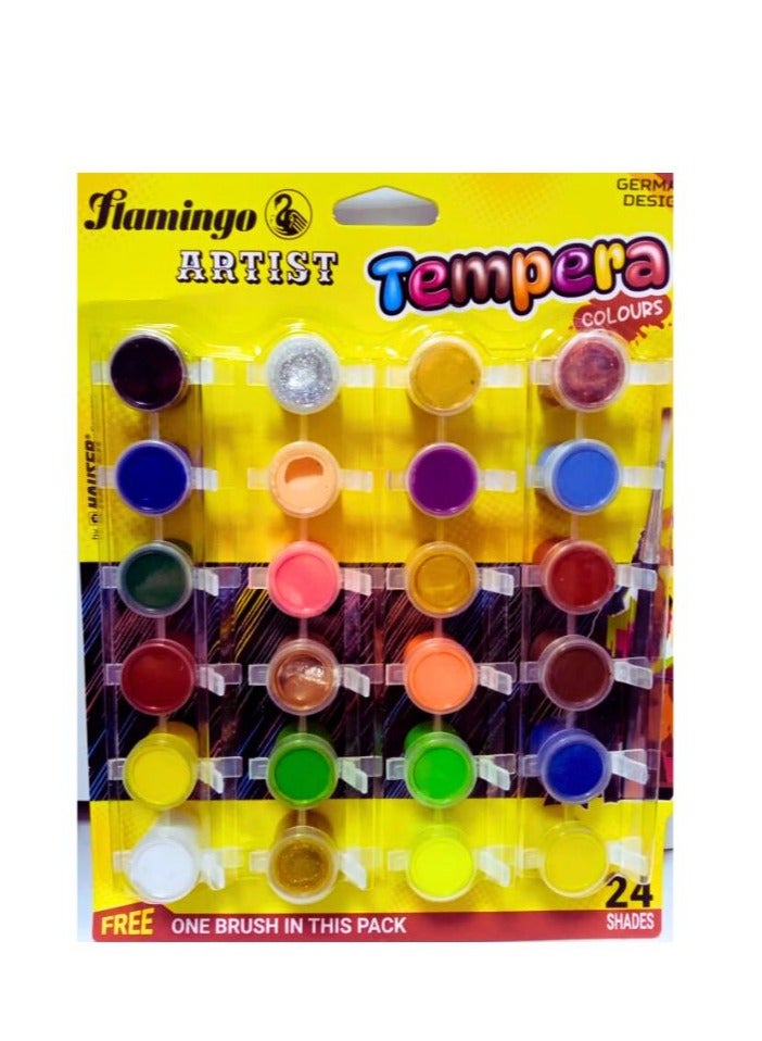 لوحة تمبرا الفنية متعددة الألوان (عبوة من 24 قطعة) - Image 2