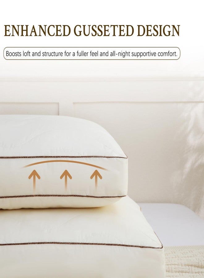 YOUR MOON Natural Wool Pillow Standard Size, Medium Support Bed Pillows for Sleeping, Premium Australian Wool Filling with 100% Cotton Cover, Down Alternative Pillows (Off White) - Image 2
