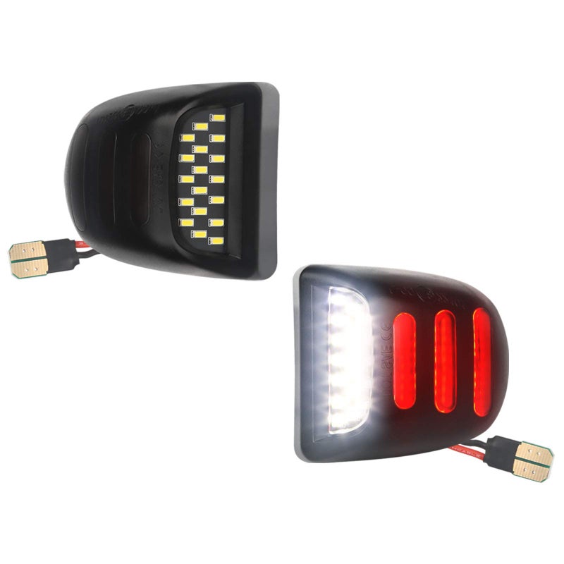 MbuyDIY LED License Plate Light Lamp Assembly with Red OLED Neon Tube Compatible with Chevy Silverado GMC Sierra 19992013 Suburban Avalanche Tahoe Yukon Escalade Black housing 6000K White Pack of 2 - Image 3