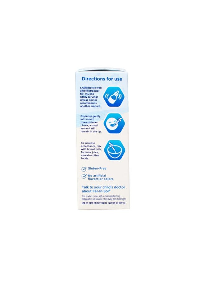 Enfamil - Enfamil Fer-In-Sol Iron Supplement Drops for Infants & Toddlers, Supports Brain Development, 50 mL Dropper Bottle, Pack of 2 - Image 1