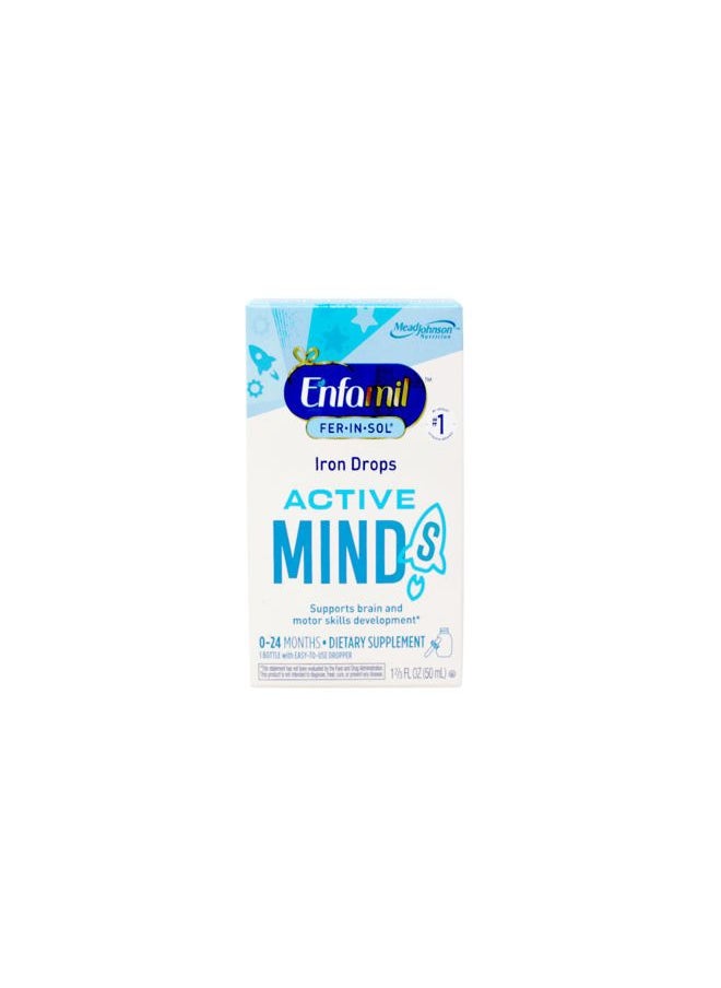 Enfamil - Enfamil Fer-In-Sol Iron Supplement Drops for Infants & Toddlers, Supports Brain Development, 50 mL Dropper Bottle, Pack of 2 - Image 1