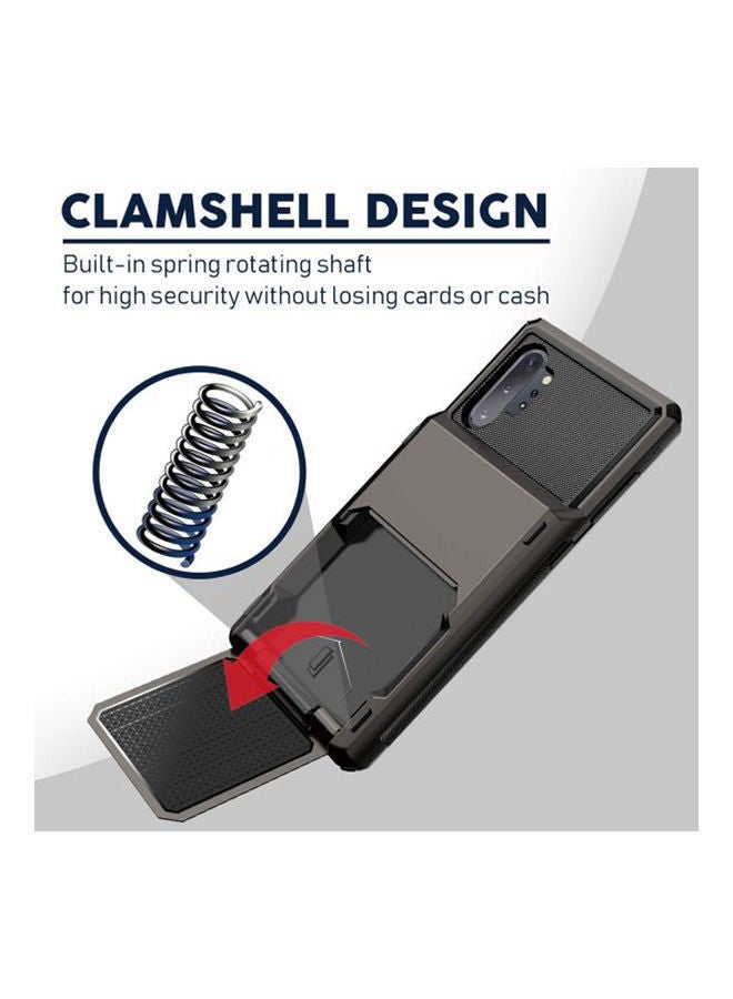 NIBEMINENT Case Samsung Galaxy Note 10 Plus Wallet Cit Card Slot Holder Hybrid Dual Layer Shockproof Full Body Protective Bumper Cover Black  - Image 2