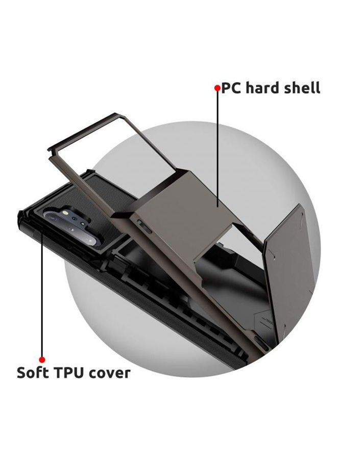 NIBEMINENT Case Samsung Galaxy Note 10 Plus Wallet Cit Card Slot Holder Hybrid Dual Layer Shockproof Full Body Protective Bumper Cover Black  - Image 4