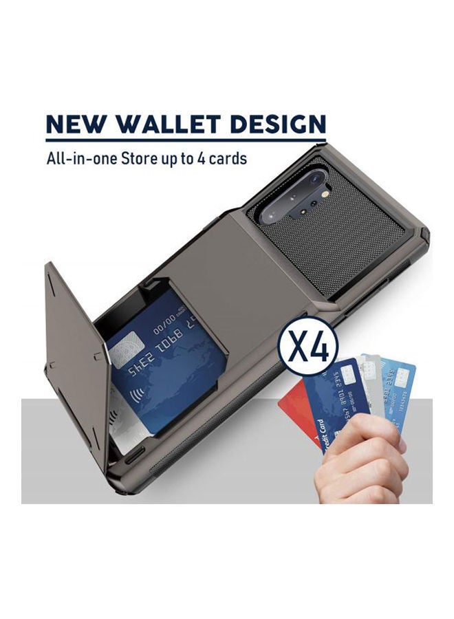 NIBEMINENT Case Samsung Galaxy Note 10 Plus Wallet Cit Card Slot Holder Hybrid Dual Layer Shockproof Full Body Protective Bumper Cover Black  - Image 3