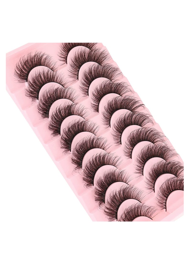 Natural False Eyelashes Mink Lashes Wispy Cat Eye Lashes Reusable Self-Adhesive Eyelashes Fluffy Pack 3D Strip Short Volume Fake Eyelashes 10 Pack - pzsku/Z07A8EAB7F3EF452DA4F1Z/45/_/1697457235/f25e6a71-e3d3-4925-a1d2-6d48b9b60739