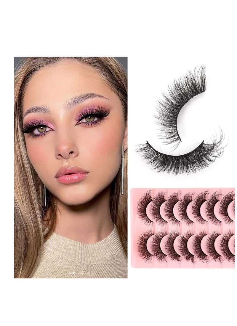 Natural False Eyelashes Mink Lashes Wispy Cat Eye Lashes Reusable Self-Adhesive Eyelashes Fluffy Pack 3D Strip Short Volume Fake Eyelashes 10 Pack - pzsku/Z07A8EAB7F3EF452DA4F1Z/45/_/1697457238/1fde6e38-481b-4200-8a5e-e8b0b2d7803d