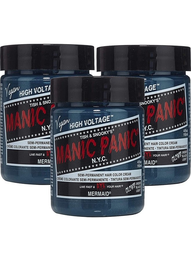 MANIC PANIC Classic Mermaid Semi Permanent Hair Color - Neon Ocean Blue Hair Dye for Women & Men That Lasts 4-6 Weeks - Vegan, Ammonia & Cruelty-Free - Create & Mix Custom Shades (4oz / 3pk) - Image 1
