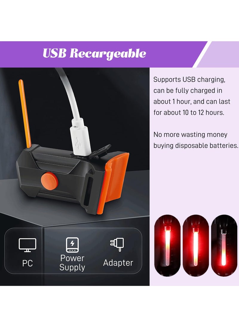 Bike Tail Light, USB Rechargeable, LED Bike Rear Light, 3 Modes ,Red Flowing Taillight, Water Resistant, Cycling Rear Light for Any Type of Seatpost (Red Light)