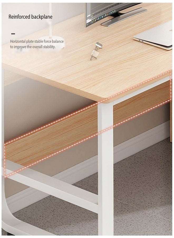 Multifunction Modern Design 2-Person Double-Seat Study Table Home Office Laptop Computer Desk Writing Workstation Desk with Storage Drawers for Bedroom Living Room Offices 240x48x73 cm