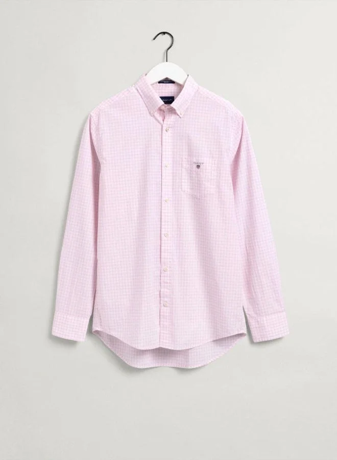 GANT  Gant Regular Fit Gingham Broadcloth Shirt for Men | Best Price UAE
