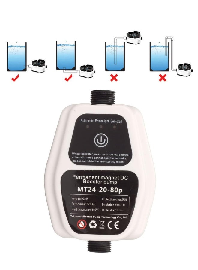 Automatic Water Pressure Booster Pump, 80Pa Automatic Booster Pump Shower Booster Recirculating Pump DC Pressure Switch for Home Bathroom Kitchen Laundry(UK)  - Image 5