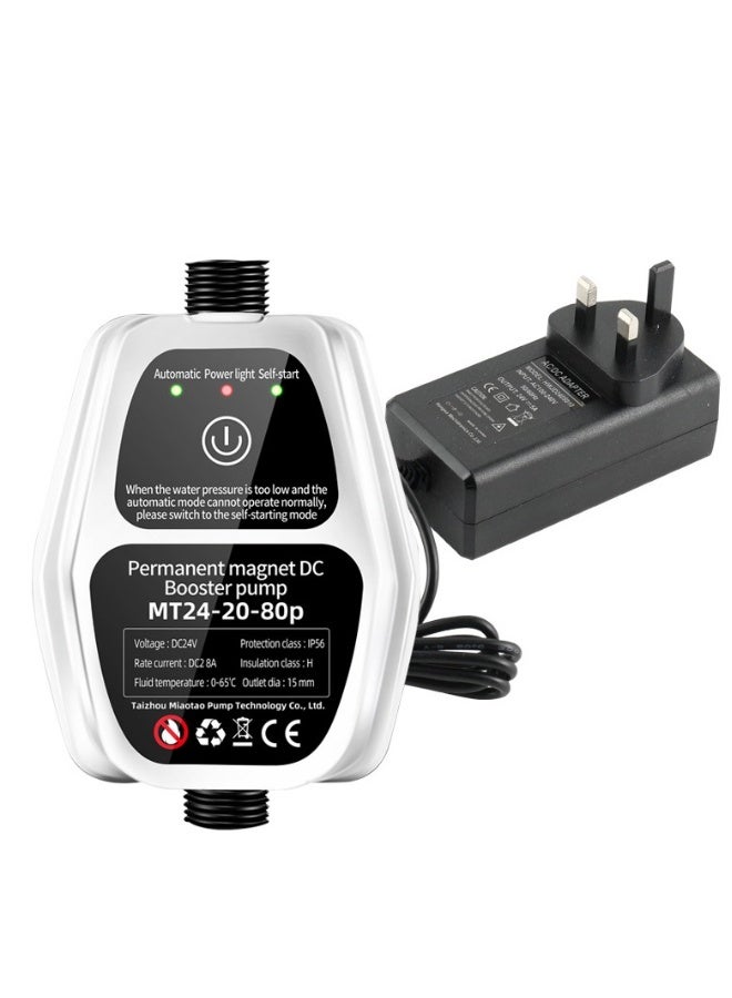 Automatic Water Pressure Booster Pump, 80Pa Automatic Booster Pump Shower Booster Recirculating Pump DC Pressure Switch for Home Bathroom Kitchen Laundry(UK)  - Image 1
