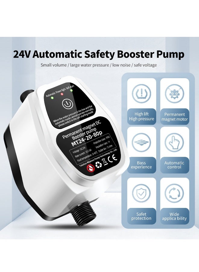 Automatic Water Pressure Booster Pump, 80Pa Automatic Booster Pump Shower Booster Recirculating Pump DC Pressure Switch for Home Bathroom Kitchen Laundry(UK)  - Image 2