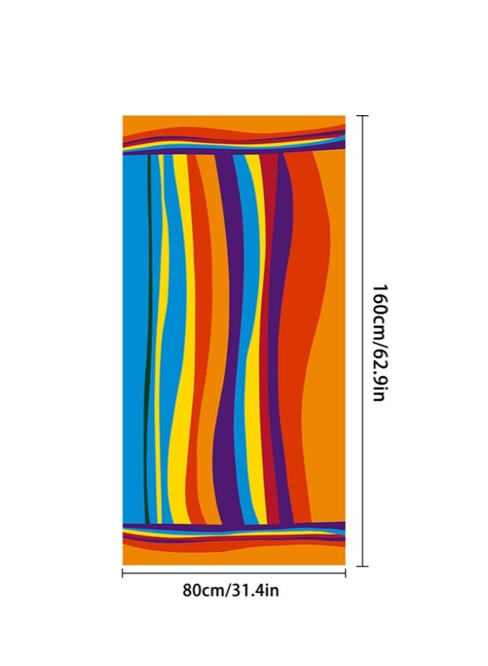 الواحة-TH منشفة شاطئ، 160 × 80 سم، منشفة شاطئ خفيفة الوزن من الألياف الدقيقة للبالغين والأطفال، خالية من الرمال وسريعة الجفاف وفائقة الامتصاص مناشف كبيرة للسباحة وحمام السباحة والتخييم واليوغا والتمرين والسفر - Image 4