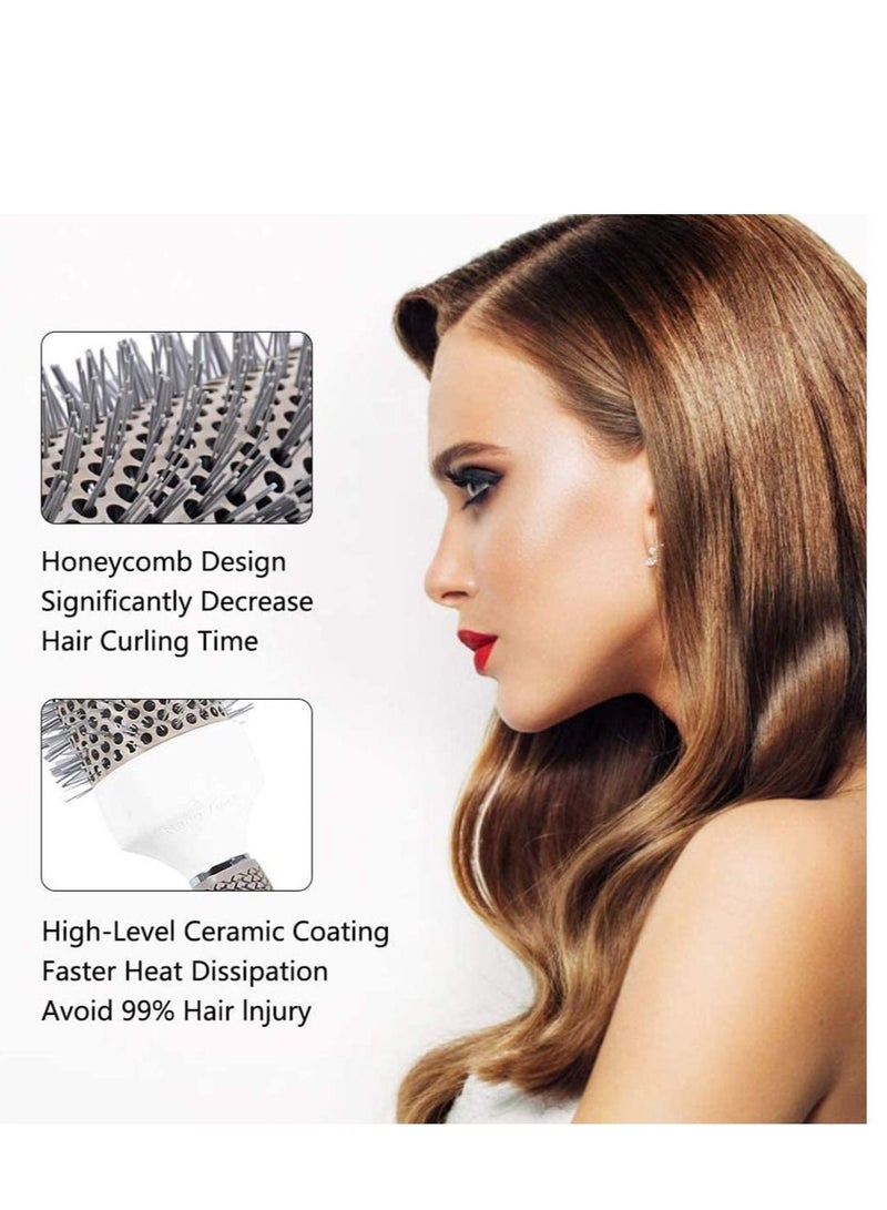 Captaintech Round Hair Brush Curled Ceramic Styling, Barrel Hairdressing Salon Curling Tool Set 19mm 25mm 32mm 45mm 53mm of 5 - Image 3