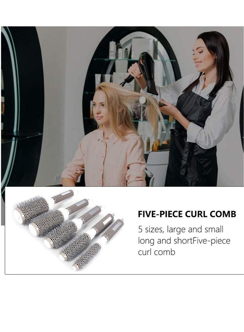 Captaintech Round Hair Brush Curled Ceramic Styling, Barrel Hairdressing Salon Curling Tool Set 19mm 25mm 32mm 45mm 53mm of 5 - Image 5