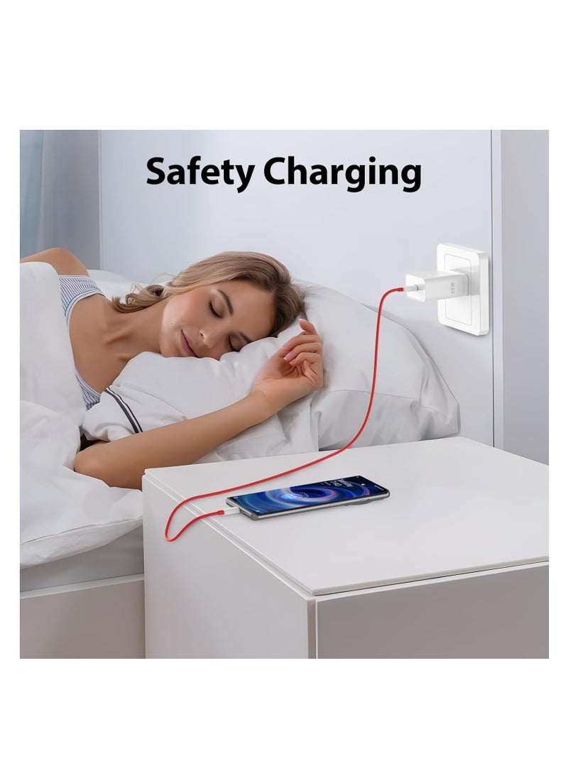 100W Supervooc Warp Charger Power Adapter for Oppo Reno 12/11/10/9/8 A79/A78/A77/A58/A57/A56/A55 and Realme Smart Phone, Fast Wall Charger Adapter with 3ft USB C Cable