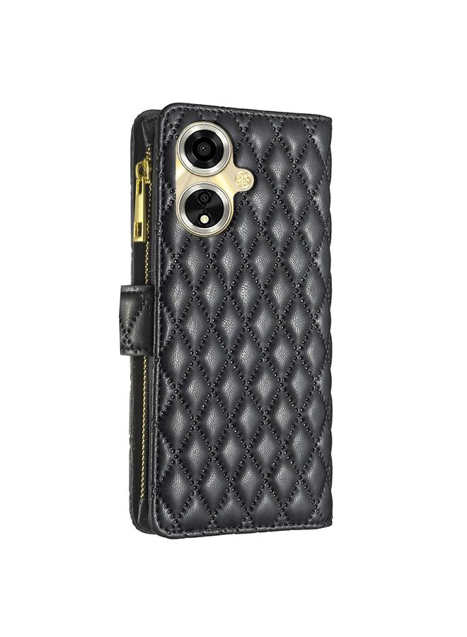 S-TOP Case For OPPO A59 5G Diamond Lattice Zipper Wallet Leather Flip Phone Case - Image 4