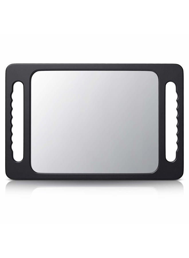 TASALON Unbreakable Hand Mirror with Double Handle - Large Handheld Barber Mirror for Hair and beauty Salon - Durable Hand Held Mirrors for barbershop - Lightweight Haircut Mirror with Double Handgrip  - Image 1
