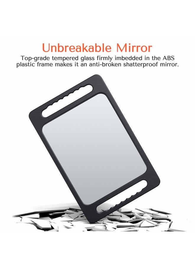 TASALON Unbreakable Hand Mirror with Double Handle - Large Handheld Barber Mirror for Hair and beauty Salon - Durable Hand Held Mirrors for barbershop - Lightweight Haircut Mirror with Double Handgrip  - Image 5