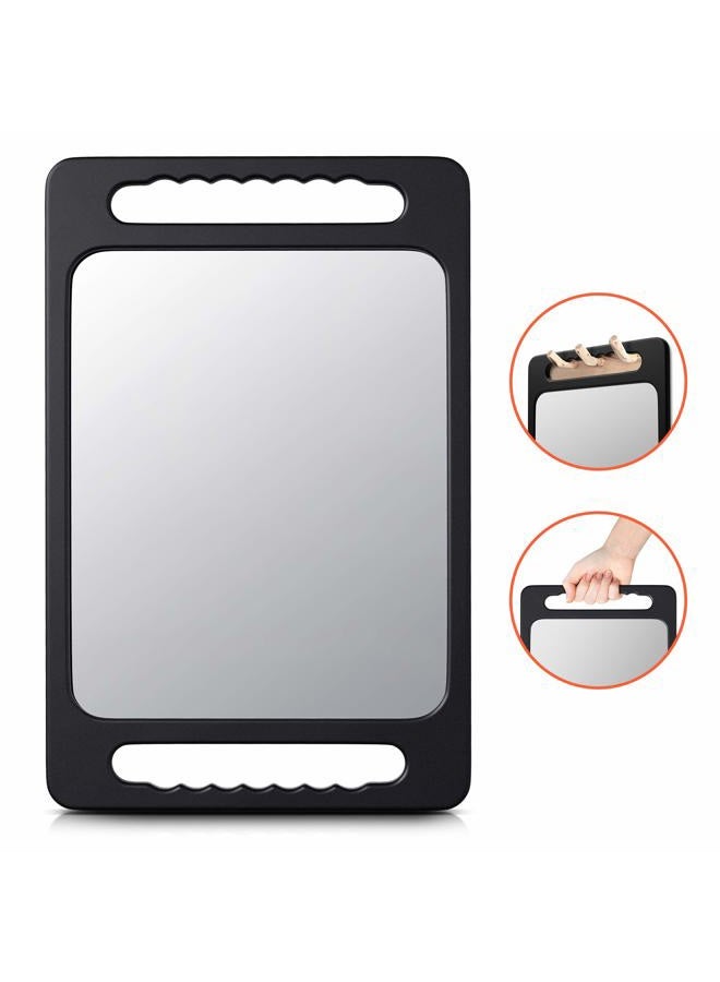 TASALON Unbreakable Hand Mirror with Double Handle - Large Handheld Barber Mirror for Hair and beauty Salon - Durable Hand Held Mirrors for barbershop - Lightweight Haircut Mirror with Double Handgrip  - Image 2