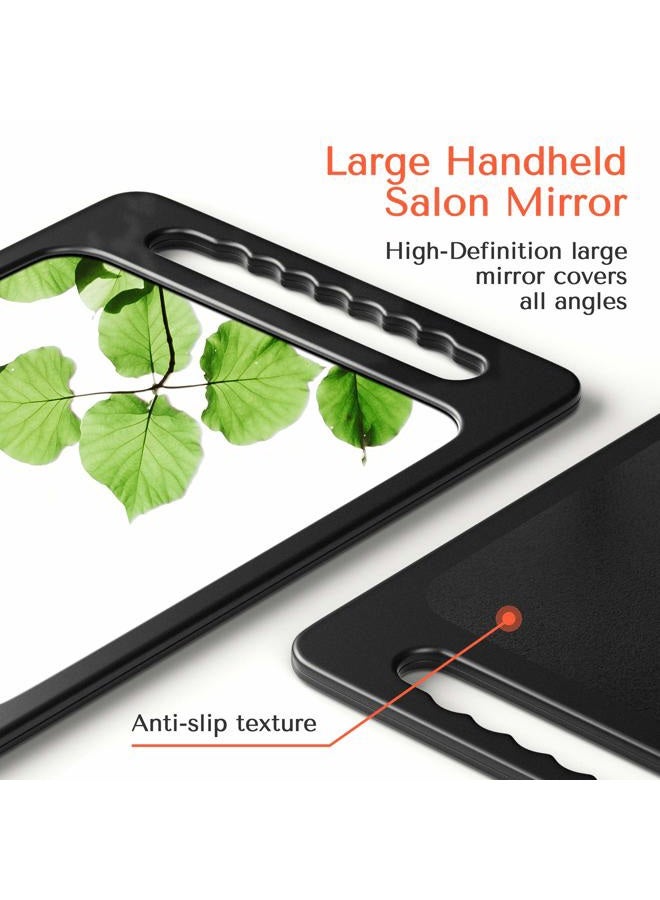 TASALON Unbreakable Hand Mirror with Double Handle - Large Handheld Barber Mirror for Hair and beauty Salon - Durable Hand Held Mirrors for barbershop - Lightweight Haircut Mirror with Double Handgrip  - Image 4