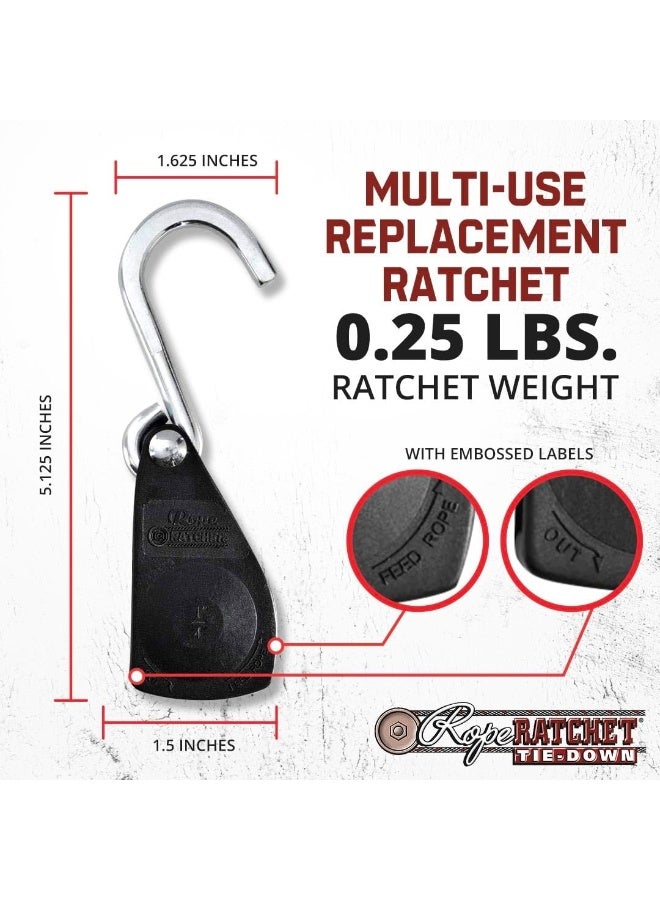Rope Ratchet 1/4" Heavy-Duty Ratcheting Tie Down Rope Hanger with Hooks - Image 4