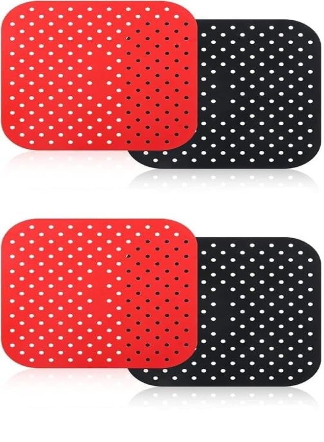 JAGDIV Silicone Air Fryer Liners, Reusable Air Fryer Silicone Liners Square, Food Grade Air Fryer Oven Accessories, Non Stick and Easy Cleaning, Replacement of Parchment Liners (Square Silicon Sheet-4) - Image 1