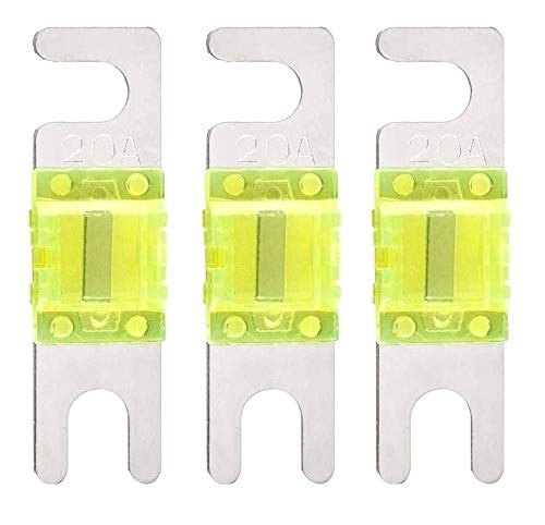 AA Mini ANL 20 Amp Fuse For Automotive Marine Audio Video System Electronics Fuse 3 Pack (20A) - Image 1