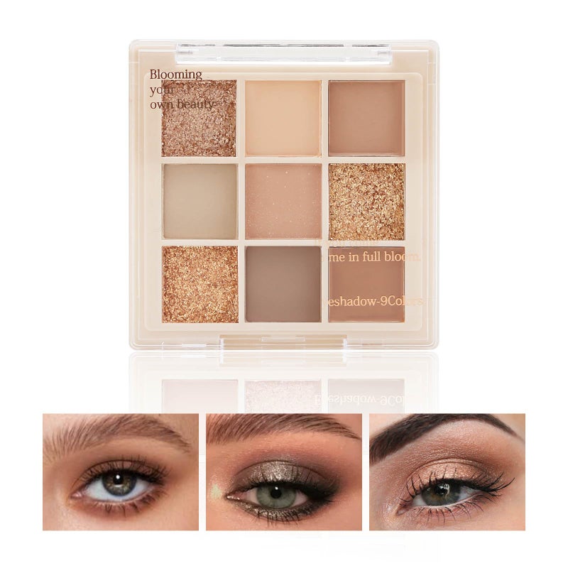 Boobeen Nude Eyeshadow Palette - Matte and Shimmer Makeup, Highly Pigmented Creamy Eye Shadow Powder, Create a Neutral Eye Look, Long Wearing - Image 1