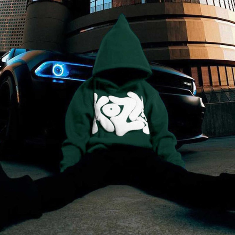 2024 autumn new 250g david hooded long sleeve plus size loose printed letters wish - Image 1