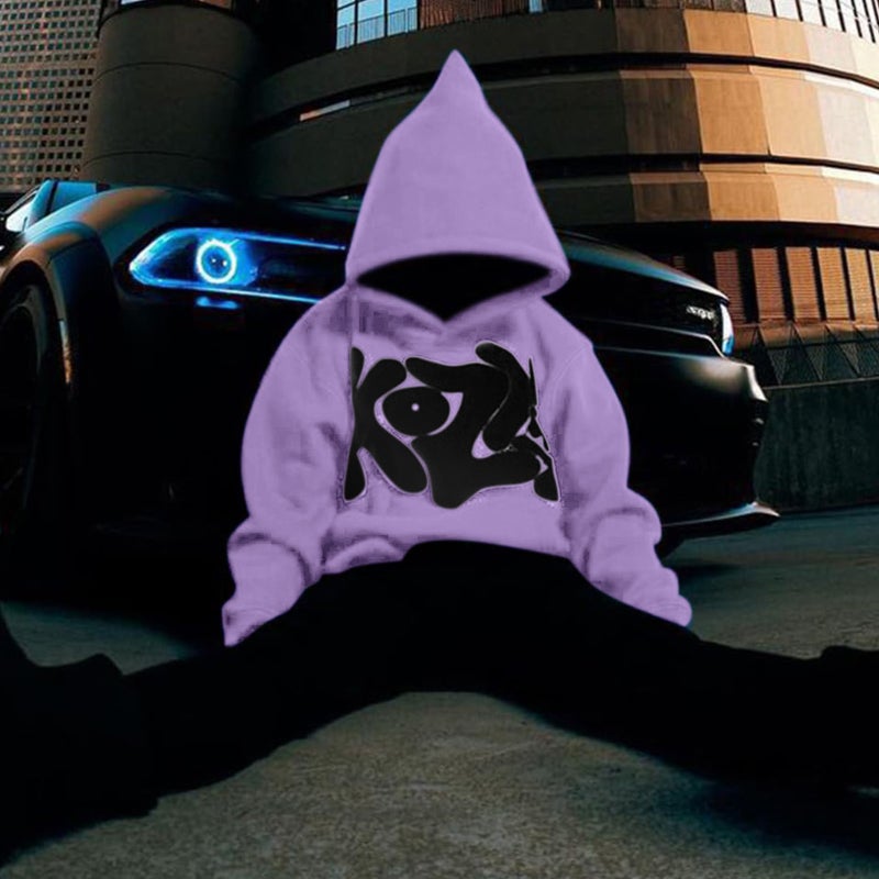 2024 autumn new 250g david hooded long sleeve plus size loose printed letters wish - Image 3
