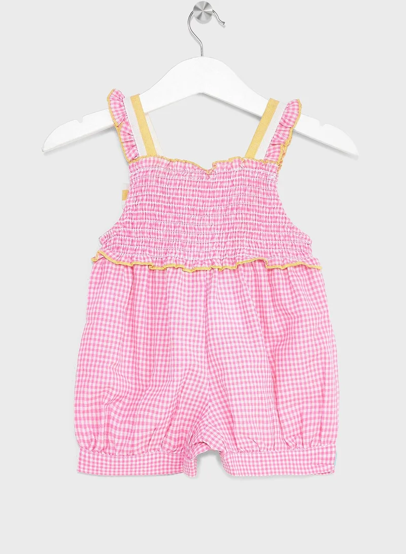 Nautinati Nauti Nati Girls Checked With Bow Detail Casual Jumpsuit