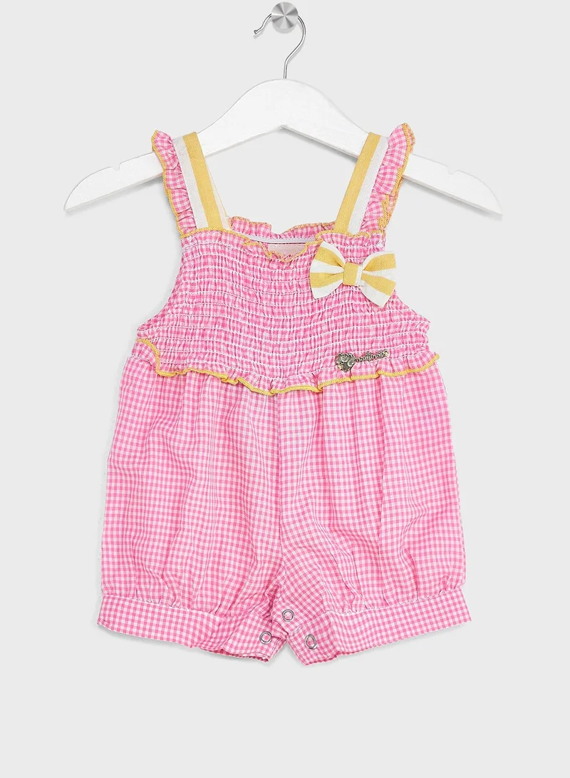Nautinati Nauti Nati Girls Checked With Bow Detail Casual Jumpsuit