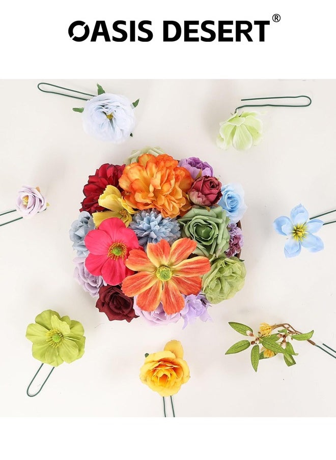 OASIS DESERT Colorful Artificial Flowers Combination Box Set Fake Flowers DIY Wedding Decoration Fake Flowers Home Decoration Indoor Artificial Flowers  - Image 2