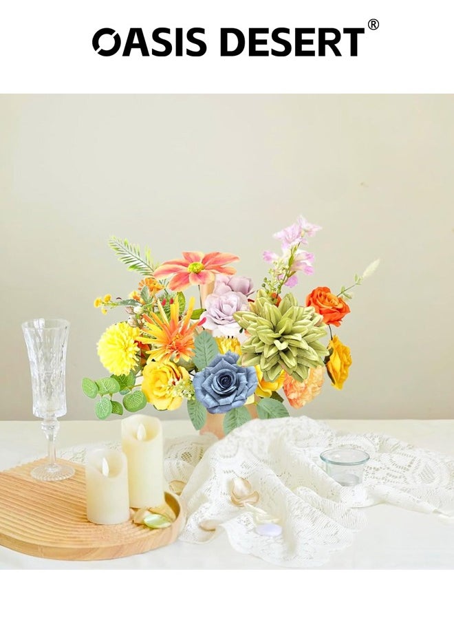 OASIS DESERT Colorful Artificial Flowers Combination Box Set Fake Flowers DIY Wedding Decoration Fake Flowers Home Decoration Indoor Artificial Flowers  - Image 4